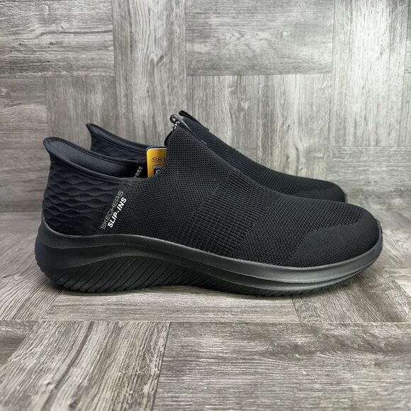 Skechers Slip-Ins Men's size 12 Ultra Flex 3.0 Triple Black Mesh Shoes - Picture 1 of 8